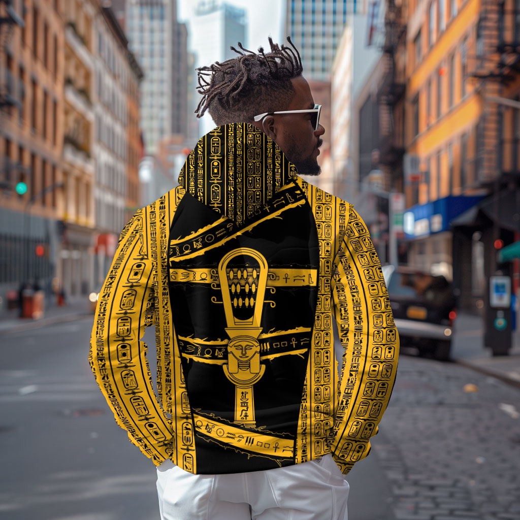 Egypt Sistrum Hoodie Ancient Mythology Sacred Rattling Instrument