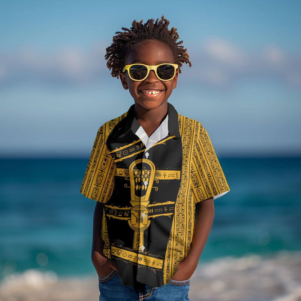 Egypt Sistrum Kid Hawaiian Shirt Ancient Mythology Sacred Rattling Instrument