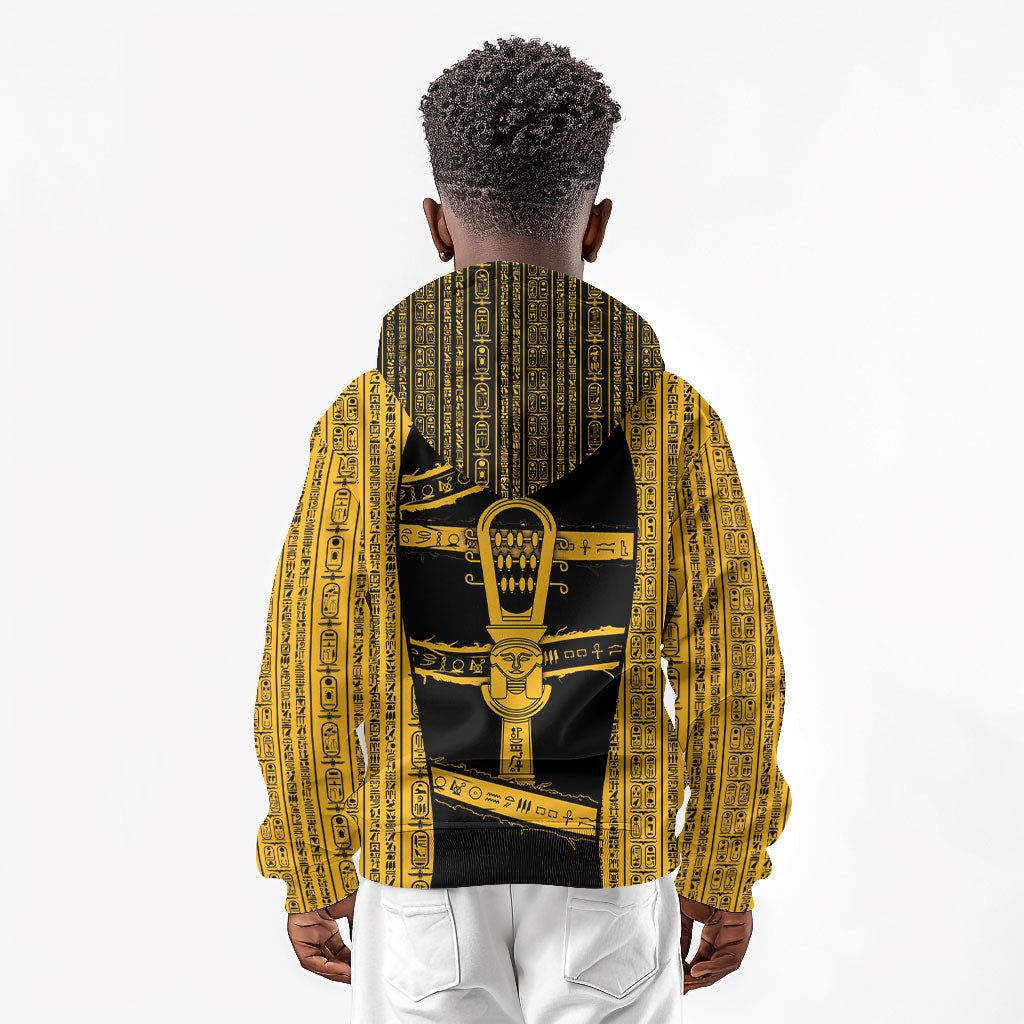 Egypt Sistrum Kid Hoodie Ancient Mythology Sacred Rattling Instrument