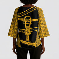 Egypt Sistrum Kimono Sleeve Blouse Ancient Mythology Sacred Rattling Instrument