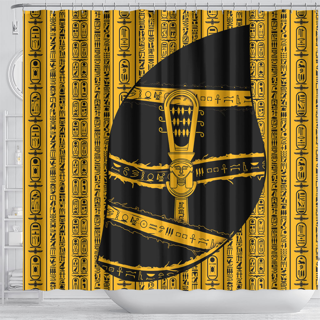 Egypt Sistrum Shower Curtain Ancient Mythology Sacred Rattling Instrument
