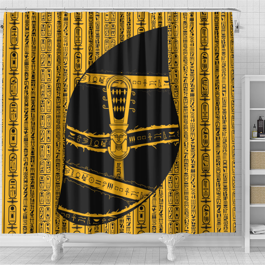 Egypt Sistrum Shower Curtain Ancient Mythology Sacred Rattling Instrument