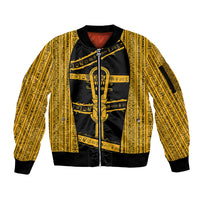 Egypt Sistrum Sleeve Zip Bomber Jacket Ancient Mythology Sacred Rattling Instrument