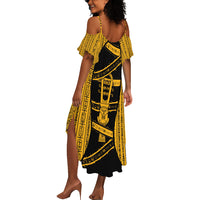 Egypt Sistrum Summer Maxi Dress Ancient Mythology Sacred Rattling Instrument