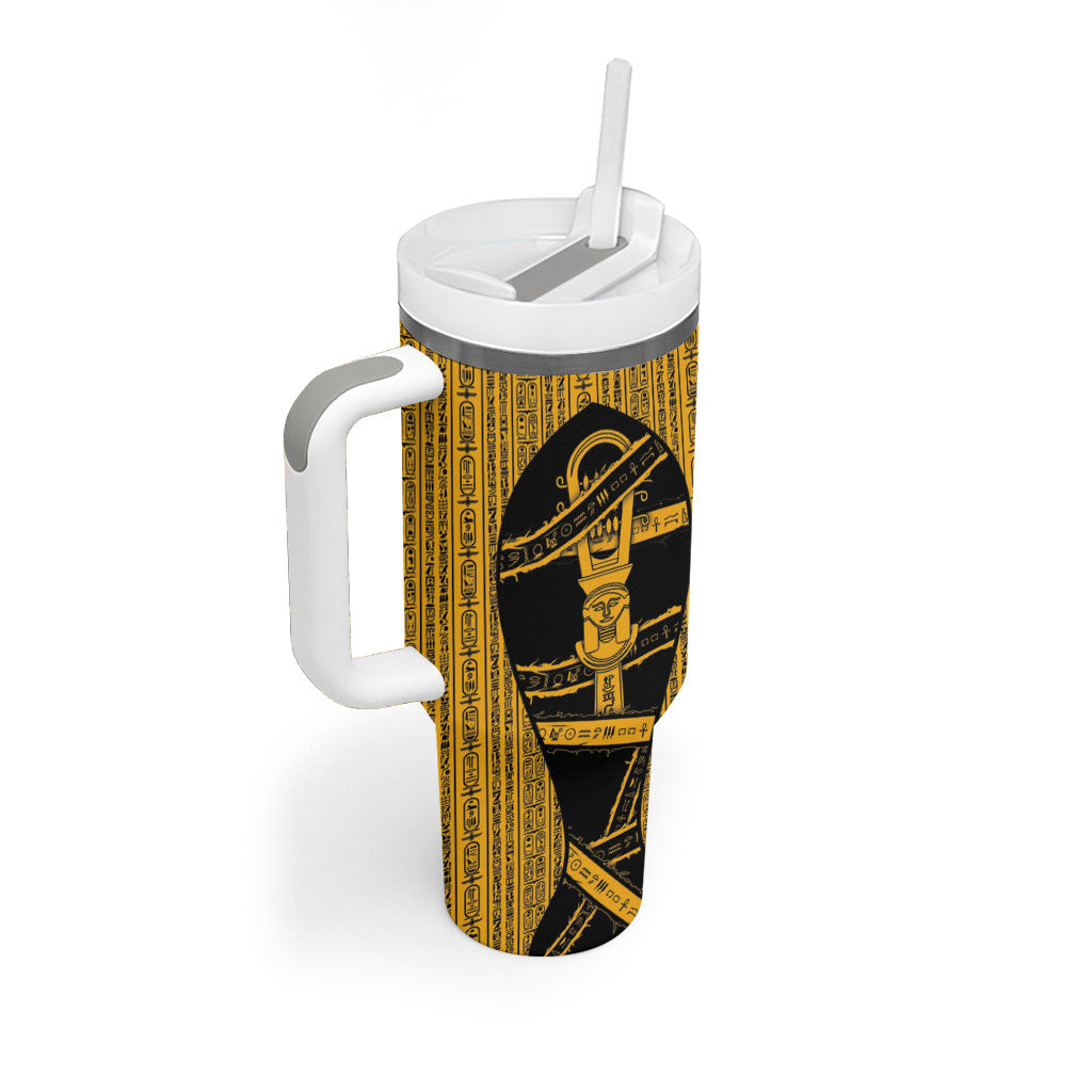 Egypt Sistrum Tumbler With Handle Ancient Mythology Sacred Rattling Instrument