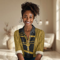 Egypt Sistrum Women Casual Shirt Ancient Mythology Sacred Rattling Instrument