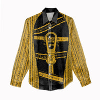 Egypt Sistrum Women Casual Shirt Ancient Mythology Sacred Rattling Instrument