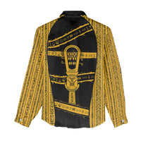 Egypt Sistrum Women Casual Shirt Ancient Mythology Sacred Rattling Instrument