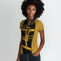 Egypt Sistrum Women Polo Shirt Ancient Mythology Sacred Rattling Instrument