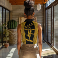 Egypt Sistrum Women Sleeveless Polo Shirt Ancient Mythology Sacred Rattling Instrument
