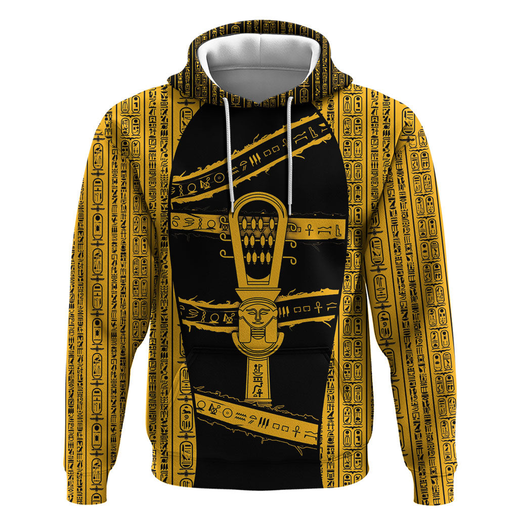 Egypt Sistrum Zip Hoodie Ancient Mythology Sacred Rattling Instrument
