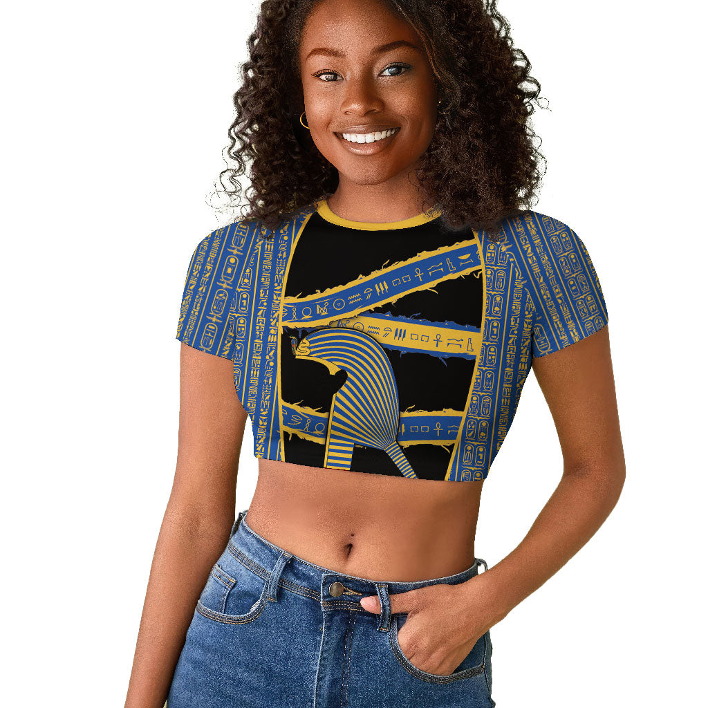 Egypt Nemyss Raglan Cropped T shirt Ancient Mythology Pharaoh Royal