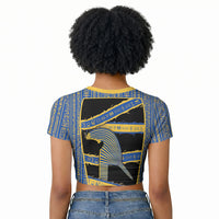 Egypt Nemyss Raglan Cropped T shirt Ancient Mythology Pharaoh Royal