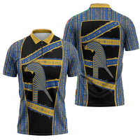 Egypt Nemyss Zipper Polo Shirt Ancient Mythology Pharaoh Royal
