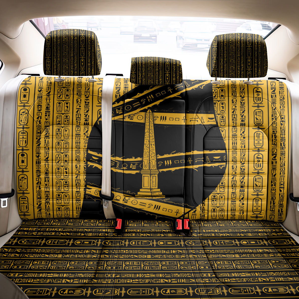 Egypt Obelisk Back Car Seat Cover Ancient Mythology Sacred Sun Pillar