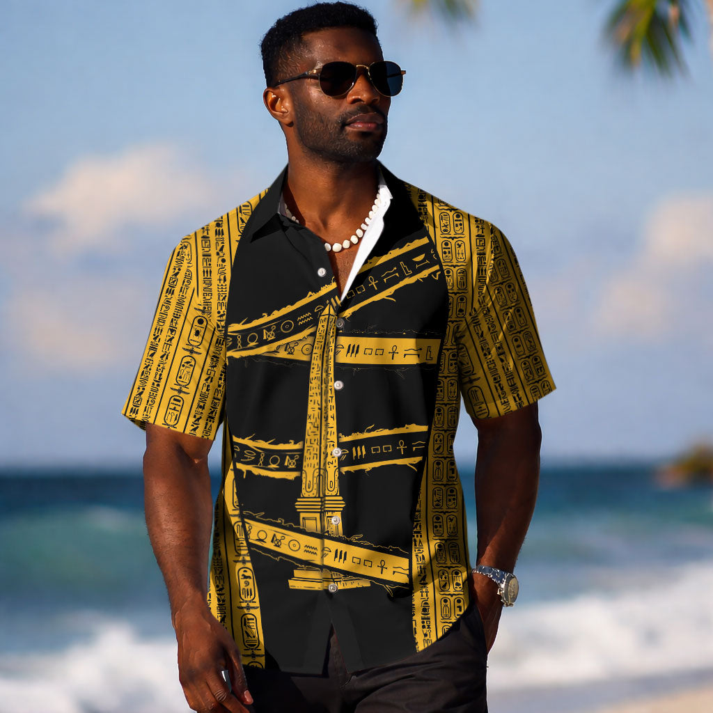 Egypt Obelisk Hawaiian Shirt Ancient Mythology Sacred Sun Pillar DT05