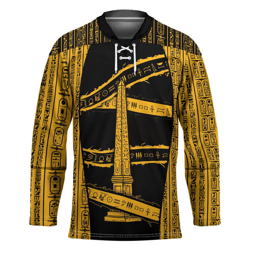 Egypt Obelisk Hockey Jersey Ancient Mythology Sacred Sun Pillar