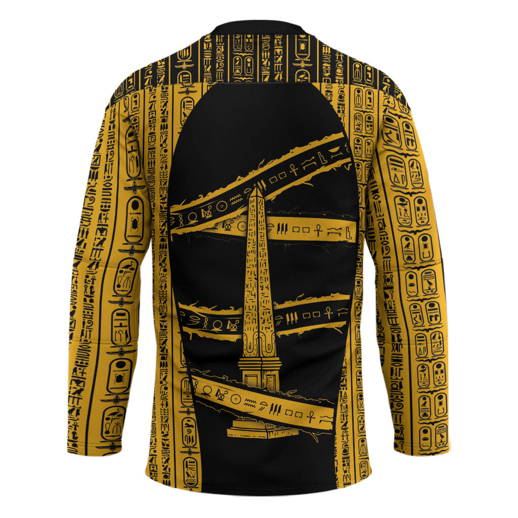 Egypt Obelisk Hockey Jersey Ancient Mythology Sacred Sun Pillar