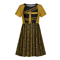 Egypt Obelisk Kid Short Sleeve Dress Ancient Mythology Sacred Sun Pillar
