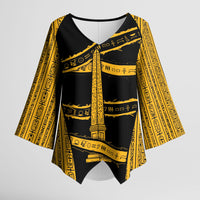 Egypt Obelisk Kimono Sleeve Blouse Ancient Mythology Sacred Sun Pillar