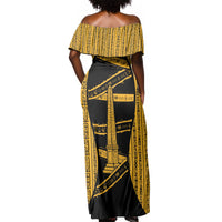 Egypt Obelisk Off Shoulder Maxi Dress Ancient Mythology Sacred Sun Pillar