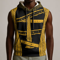 Egypt Obelisk Sleeveless Hoodie Ancient Mythology Sacred Sun Pillar