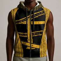 Egypt Obelisk Sleeveless Zip Hoodie Ancient Mythology Sacred Sun Pillar