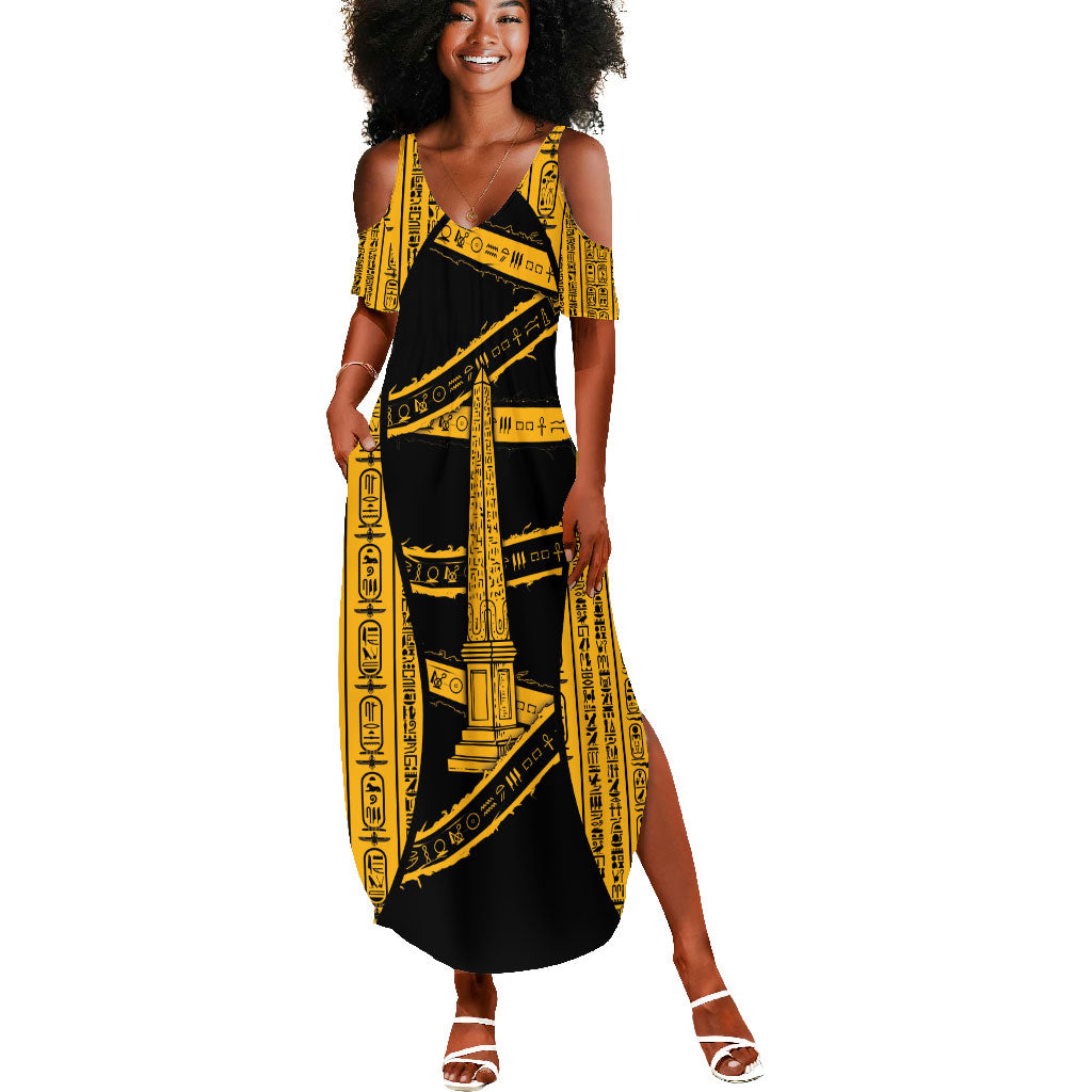 Egypt Obelisk Summer Maxi Dress Ancient Mythology Sacred Sun Pillar
