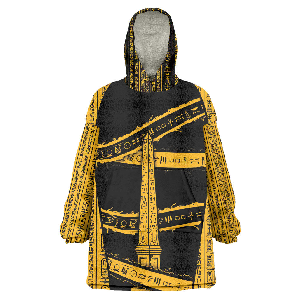 Egypt Obelisk Wearable Blanket Hoodie Ancient Mythology Sacred Sun Pillar