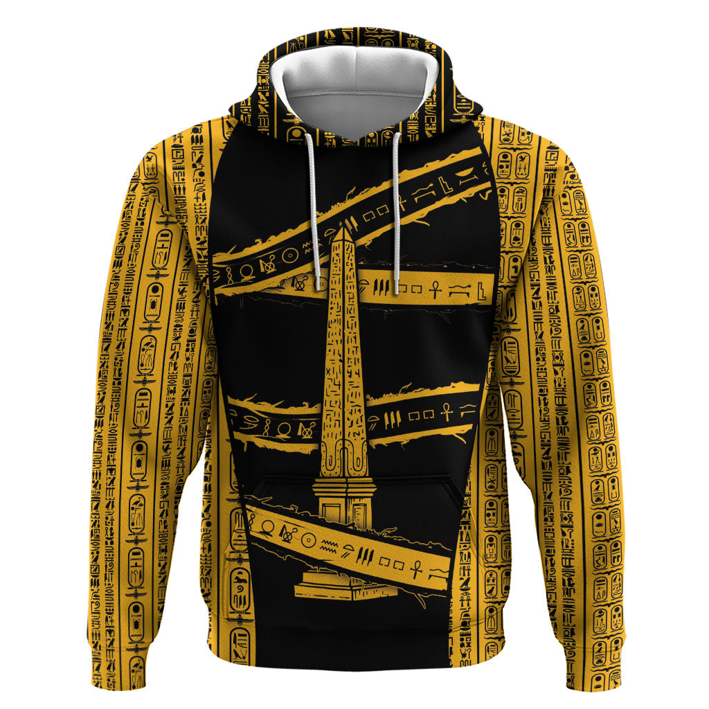 Egypt Obelisk Zip Hoodie Ancient Mythology Sacred Sun Pillar
