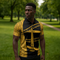 Egypt Obelisk Zipper Polo Shirt Ancient Mythology Sacred Sun Pillar