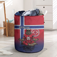 Custom Norway Football Laundry Basket Ro Ro Meditating Viking Wolf