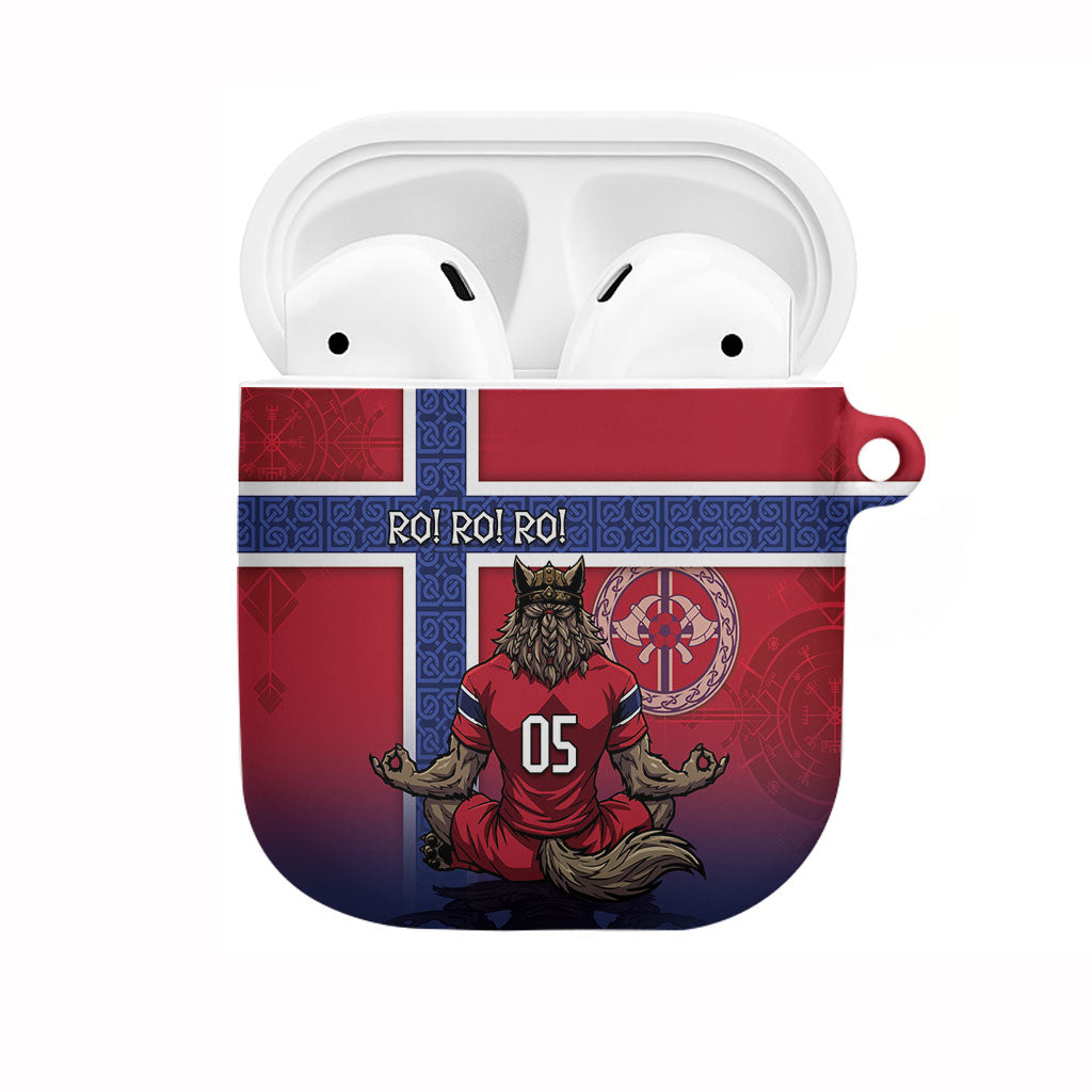 Custom Norway Football AirPods Case Ro Ro Meditating Viking Wolf