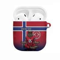 Custom Norway Football AirPods Case Ro Ro Meditating Viking Wolf