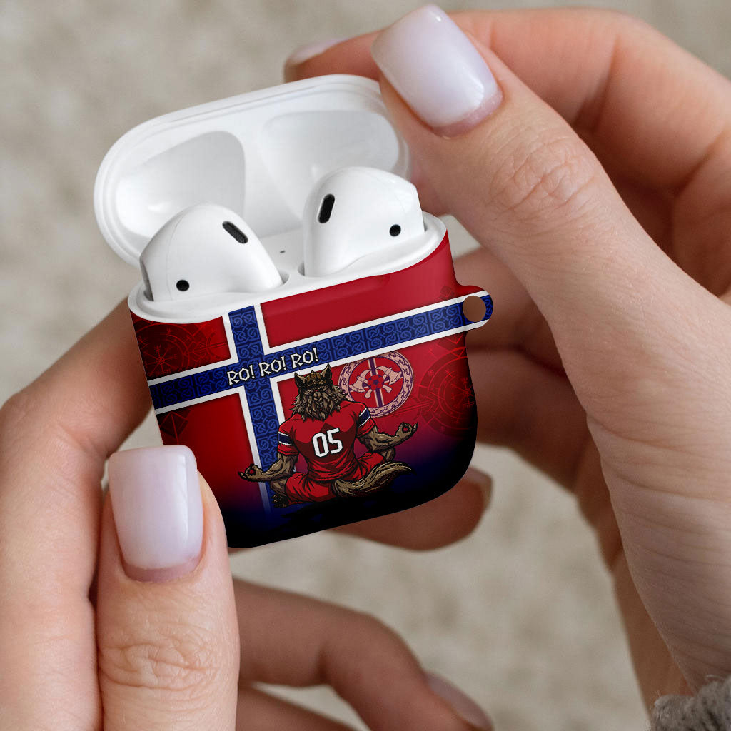 Custom Norway Football AirPods Case Ro Ro Meditating Viking Wolf