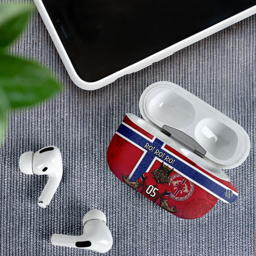 Custom Norway Football AirPods Case Ro Ro Meditating Viking Wolf