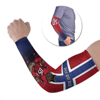 Custom Norway Football Arm Sleeves Ro Ro Meditating Viking Wolf
