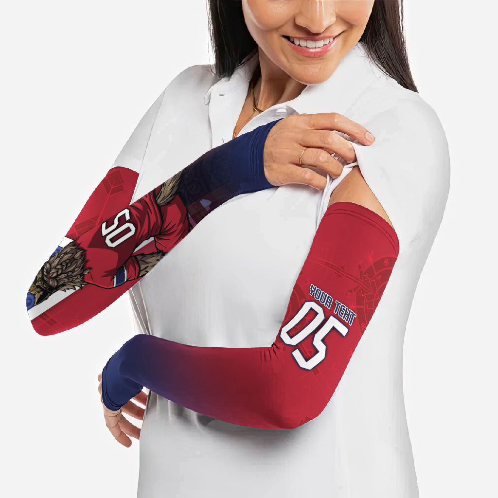 Custom Norway Football Arm Sleeves Ro Ro Meditating Viking Wolf
