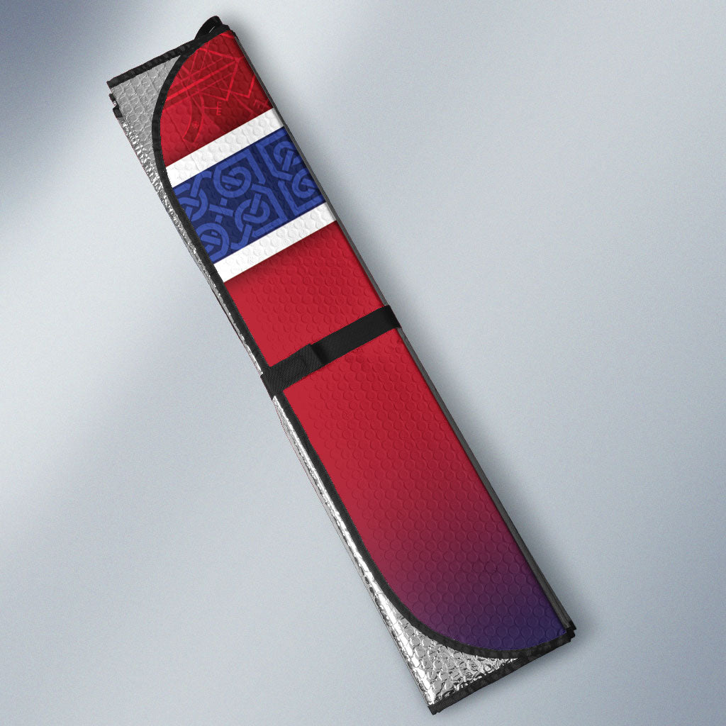 Custom Norway Football Auto Sun Shade Ro Ro Meditating Viking Wolf