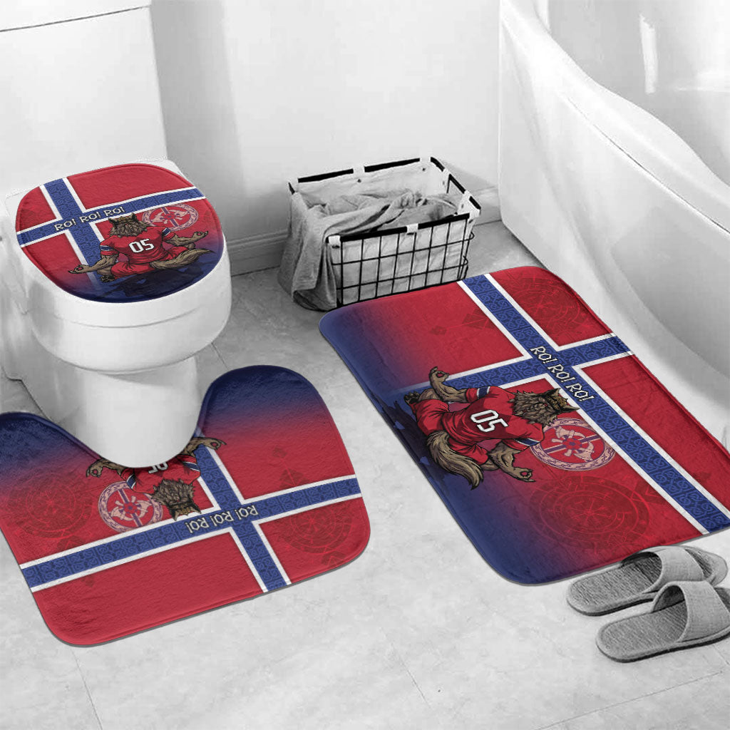Custom Norway Football Bathroom Set Ro Ro Meditating Viking Wolf