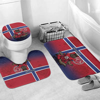 Custom Norway Football Bathroom Set Ro Ro Meditating Viking Wolf