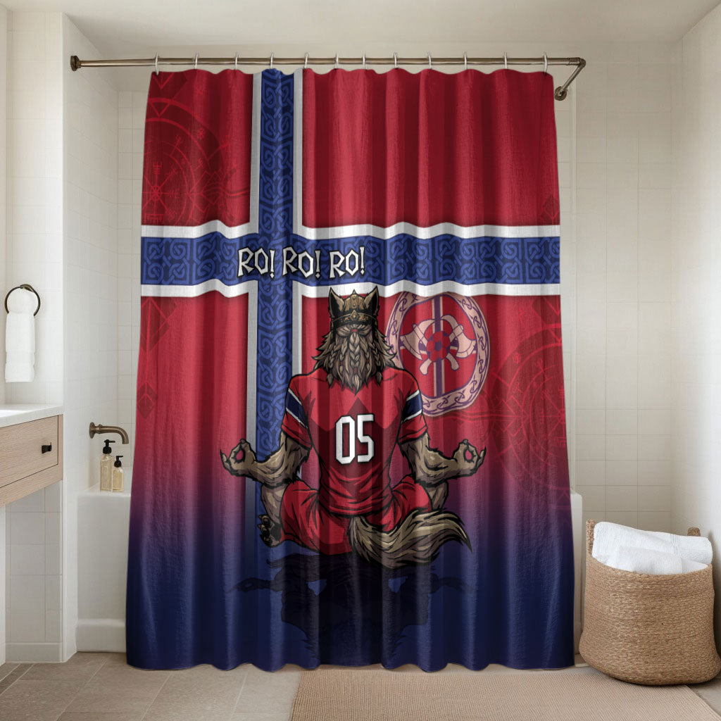 Custom Norway Football Bathroom Set Ro Ro Meditating Viking Wolf