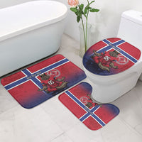 Custom Norway Football Bathroom Set Ro Ro Meditating Viking Wolf