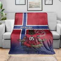 Custom Norway Football Blanket Ro Ro Meditating Viking Wolf