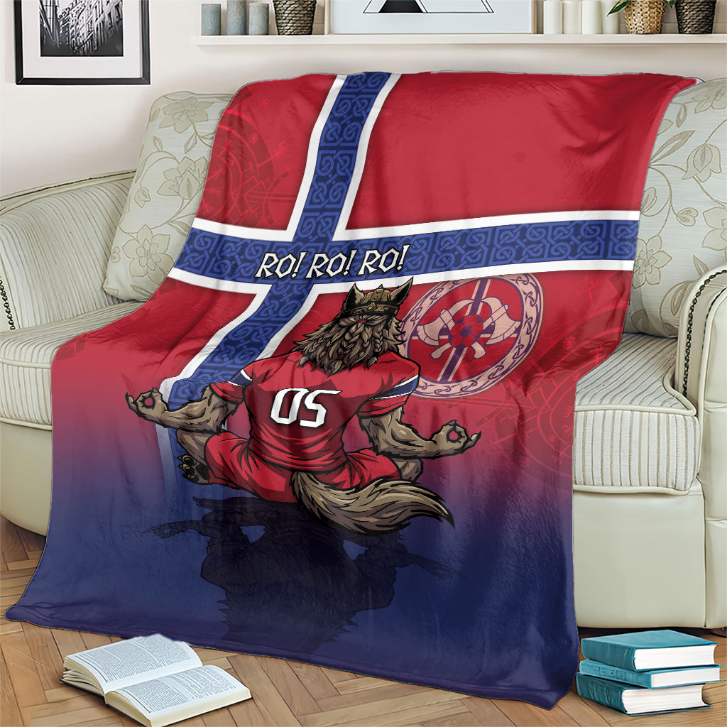 Custom Norway Football Blanket Ro Ro Meditating Viking Wolf