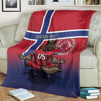 Custom Norway Football Blanket Ro Ro Meditating Viking Wolf