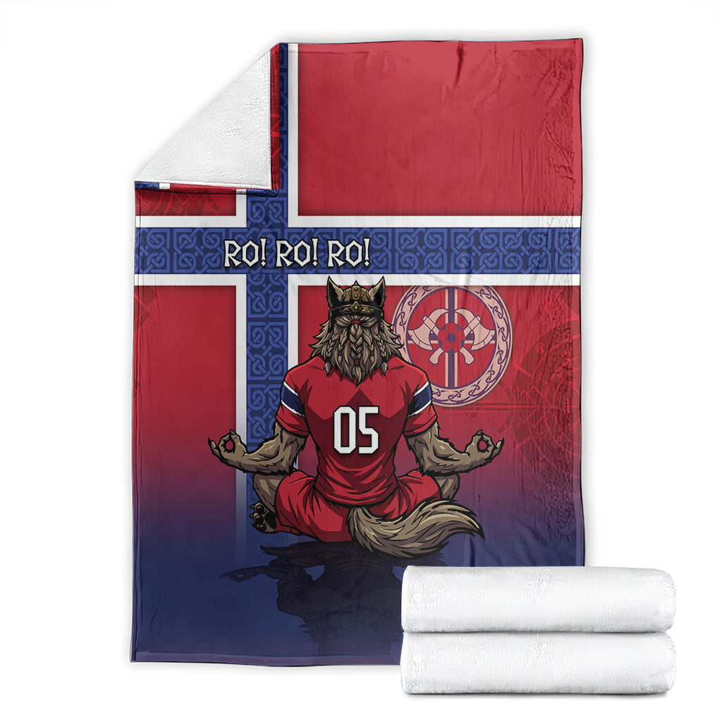 Custom Norway Football Blanket Ro Ro Meditating Viking Wolf