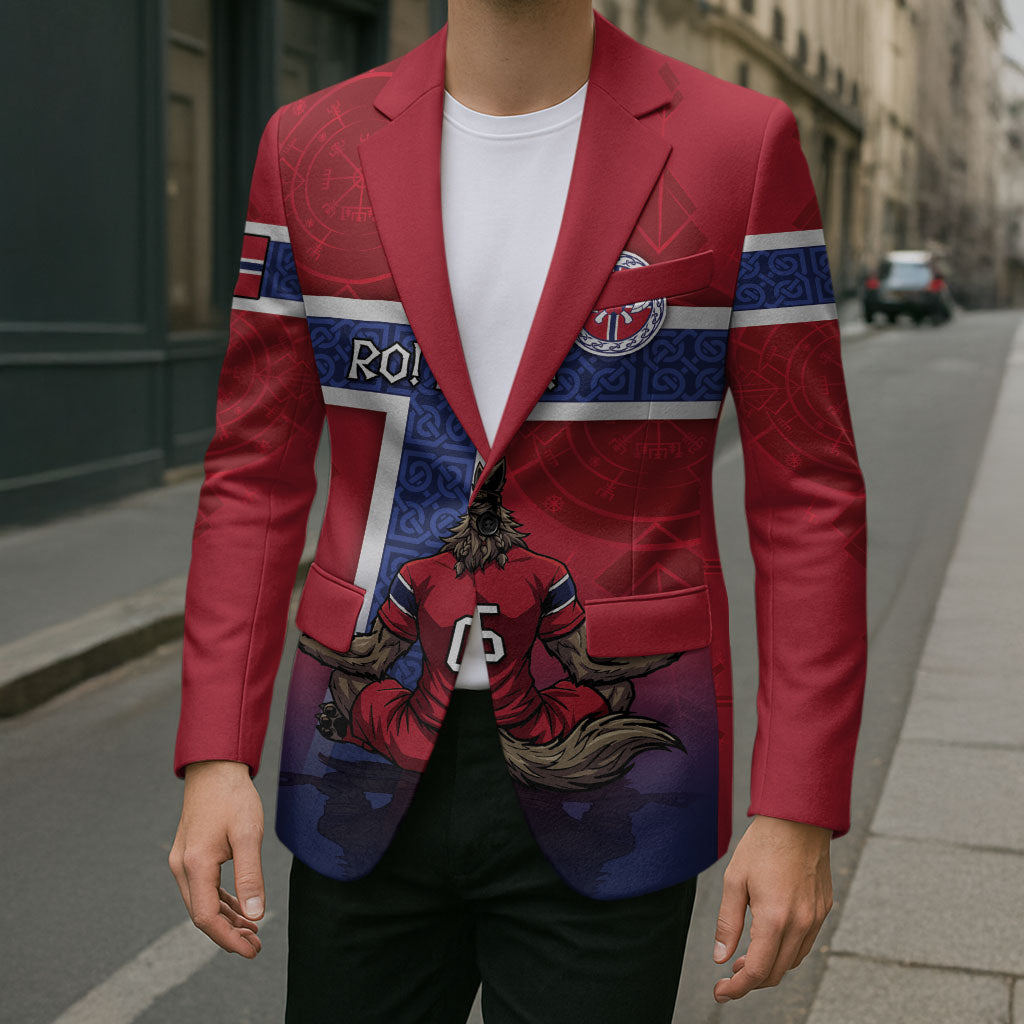 Custom Norway Football Blazer Ro Ro Meditating Viking Wolf