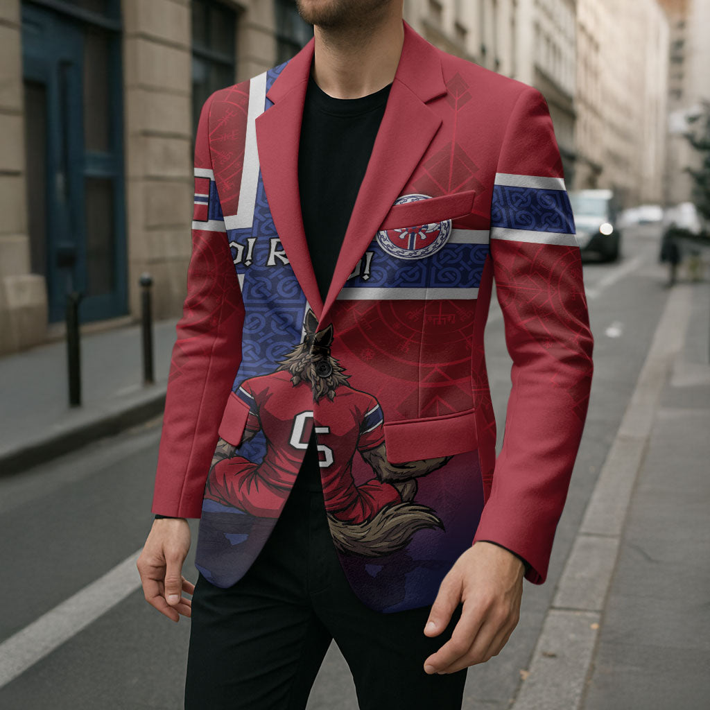 Custom Norway Football Blazer Ro Ro Meditating Viking Wolf