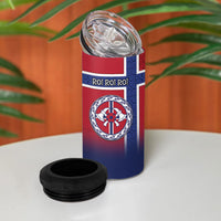 Custom Norway Football 4 in 1 Can Cooler Tumbler Ro Ro Meditating Viking Wolf